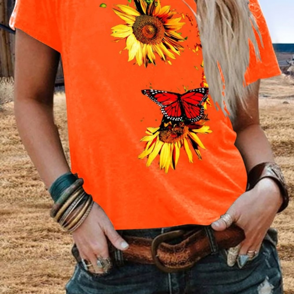 NEW Colorful Casual Short-sleeve Graphic Top